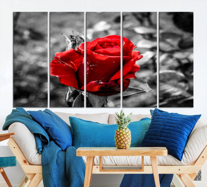 Rose Canvas Wall Art Red Rose Canvas Print Extra Large Wall Art