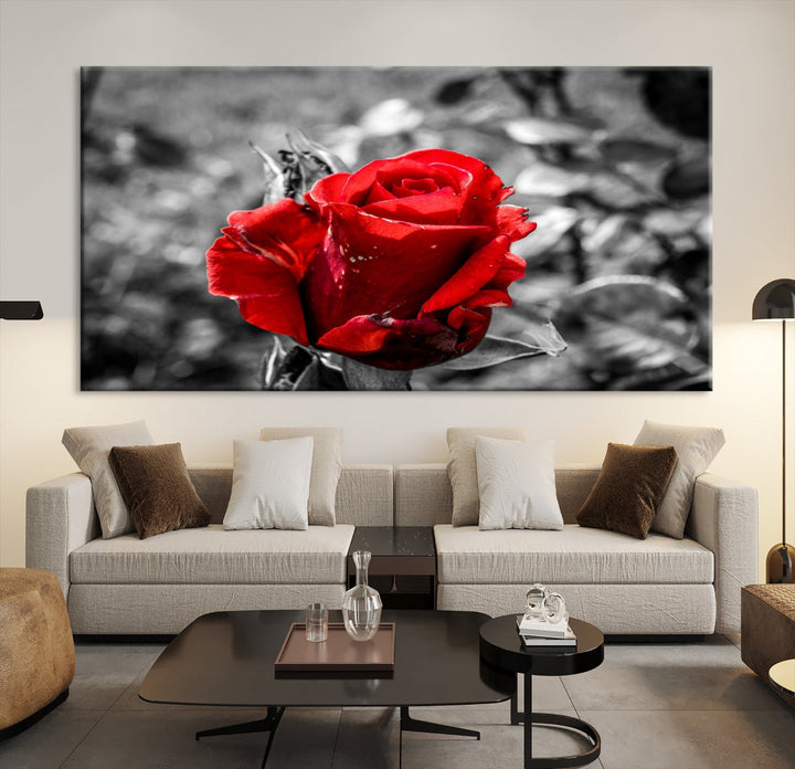 Rose Canvas Wall Art Red Rose Canvas Print Extra Large Wall Art