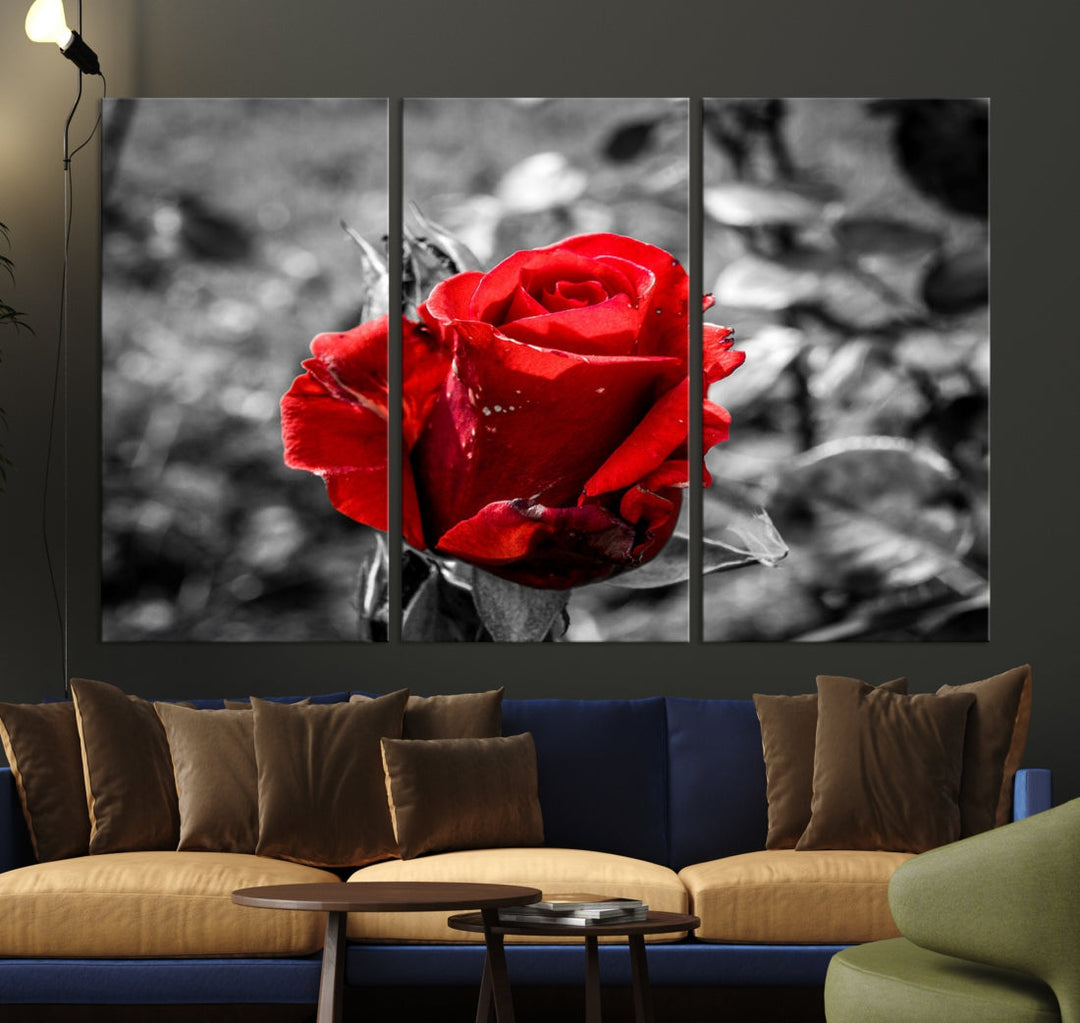 Rose Canvas Wall Art Red Rose Canvas Print Extra Large Wall Art