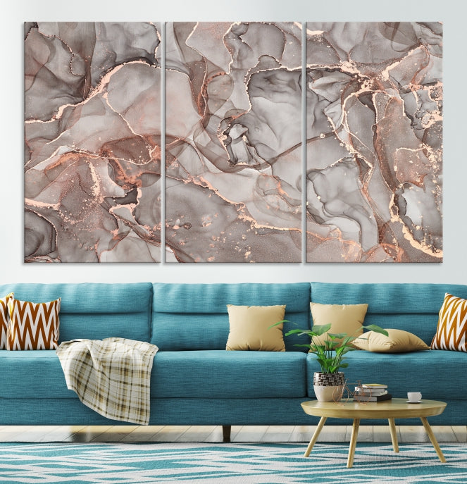 Rose Gold Marble Canvas Wall Art Giclee Print Abstract Wall Decor