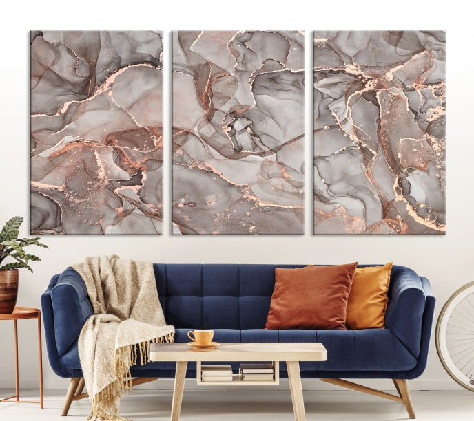 Rose Gold Marble Canvas Wall Art Giclee Print Abstract Wall Decor