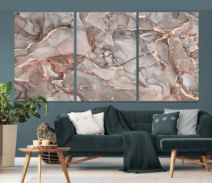 Rose Gold Marble Canvas Wall Art Giclee Print Abstract Wall Decor