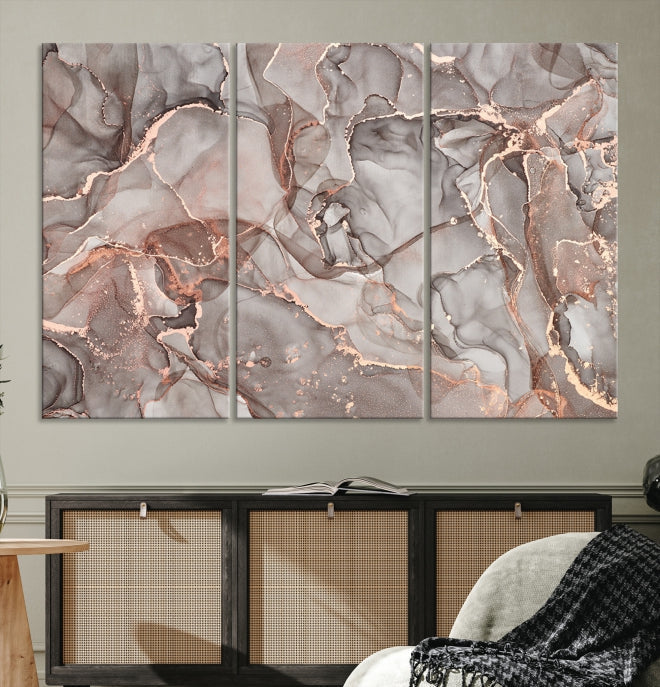 Rose Gold Marble Canvas Wall Art Giclee Print Abstract Wall Decor