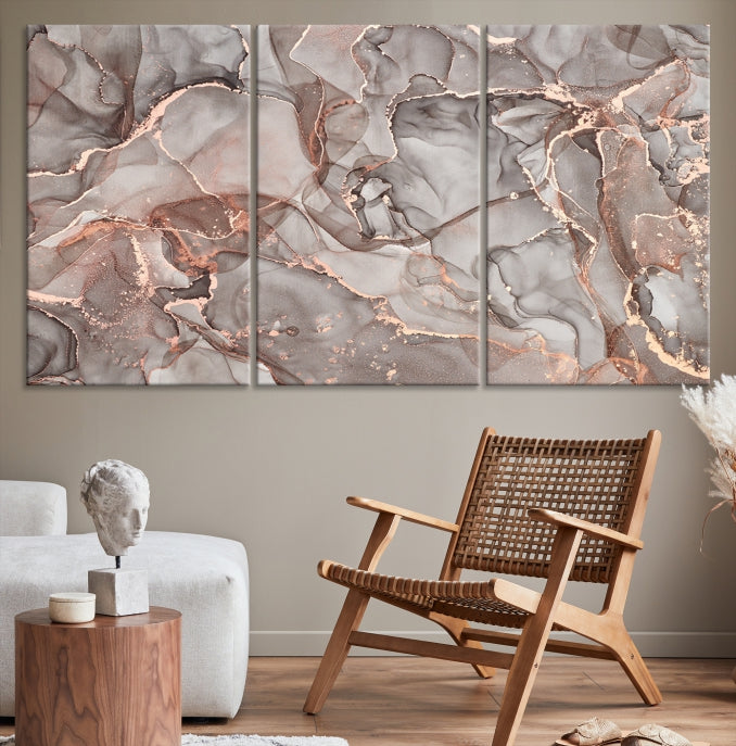 Rose Gold Marble Canvas Wall Art Giclee Print Abstract Wall Decor