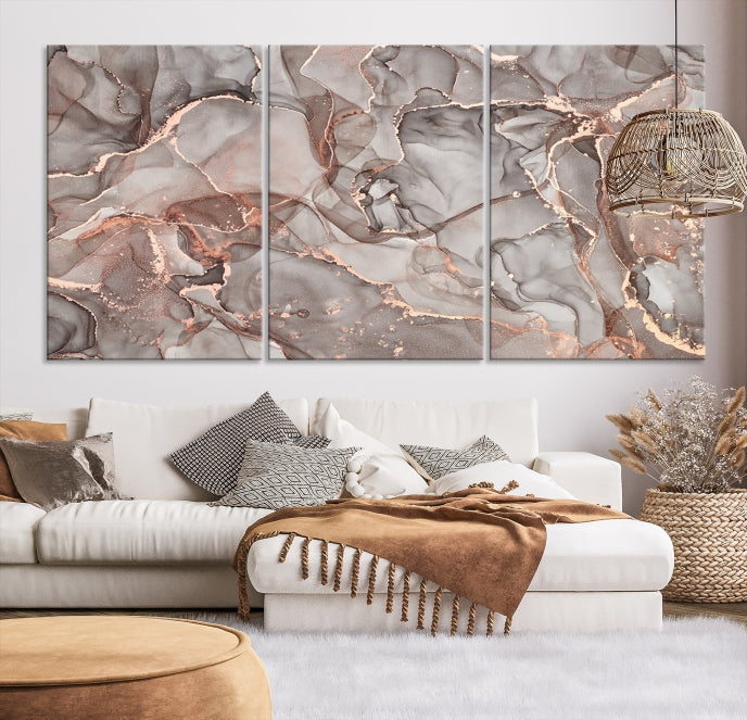 Rose Gold Marble Canvas Wall Art Giclee Print Abstract Wall Decor