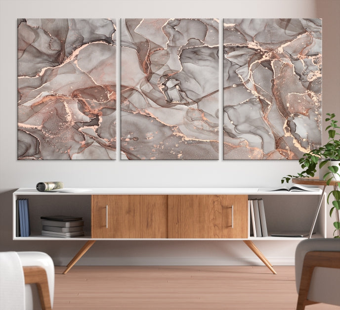 Rose Gold Marble Canvas Wall Art Giclee Print Abstract Wall Decor