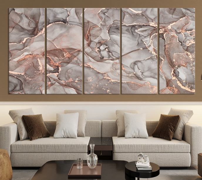 Rose Gold Marble Canvas Wall Art Giclee Print Abstract Wall Decor