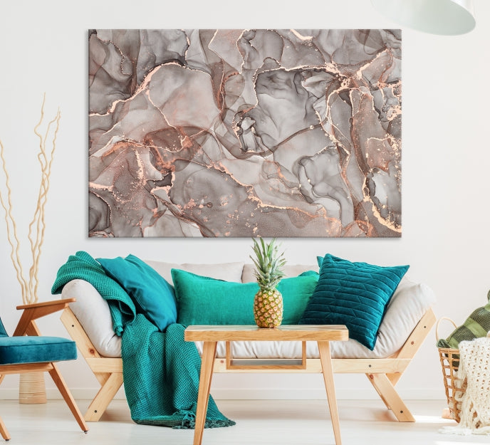 Rose Gold Marble Canvas Wall Art Giclee Print Abstract Wall Decor