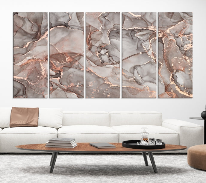 Rose Gold Marble Canvas Wall Art Giclee Print Abstract Wall Decor