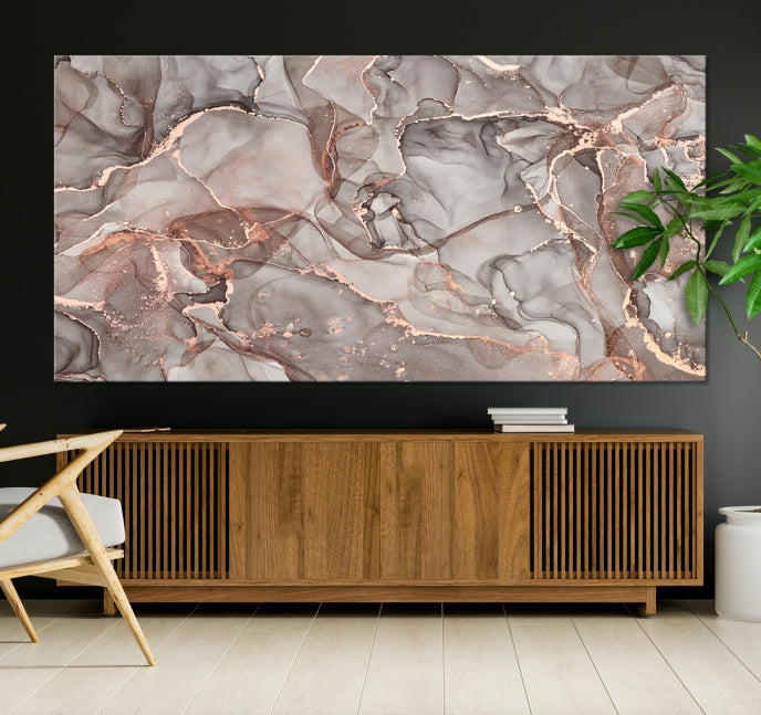 Rose Gold Marble Canvas Wall Art Giclee Print Abstract Wall Decor