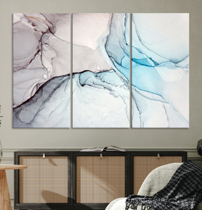 Rose Gold Modern Abstract Painting Framed Canvas Wall Art Giclee Print