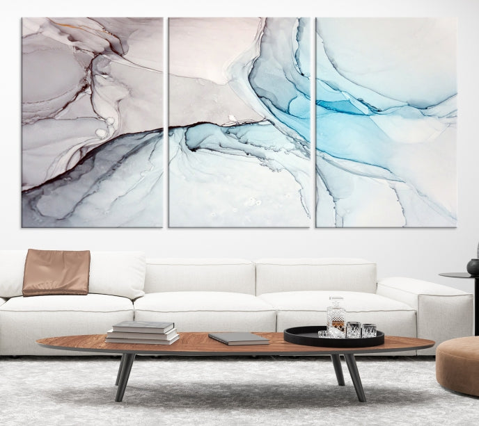 Rose Gold Modern Abstract Painting Framed Canvas Wall Art Giclee Print