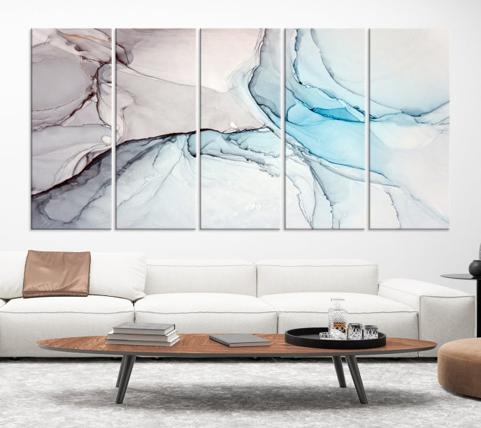 Rose Gold Modern Abstract Painting Framed Canvas Wall Art Giclee Print