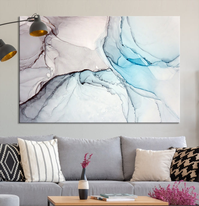 Rose Gold Modern Abstract Painting Framed Canvas Wall Art Giclee Print