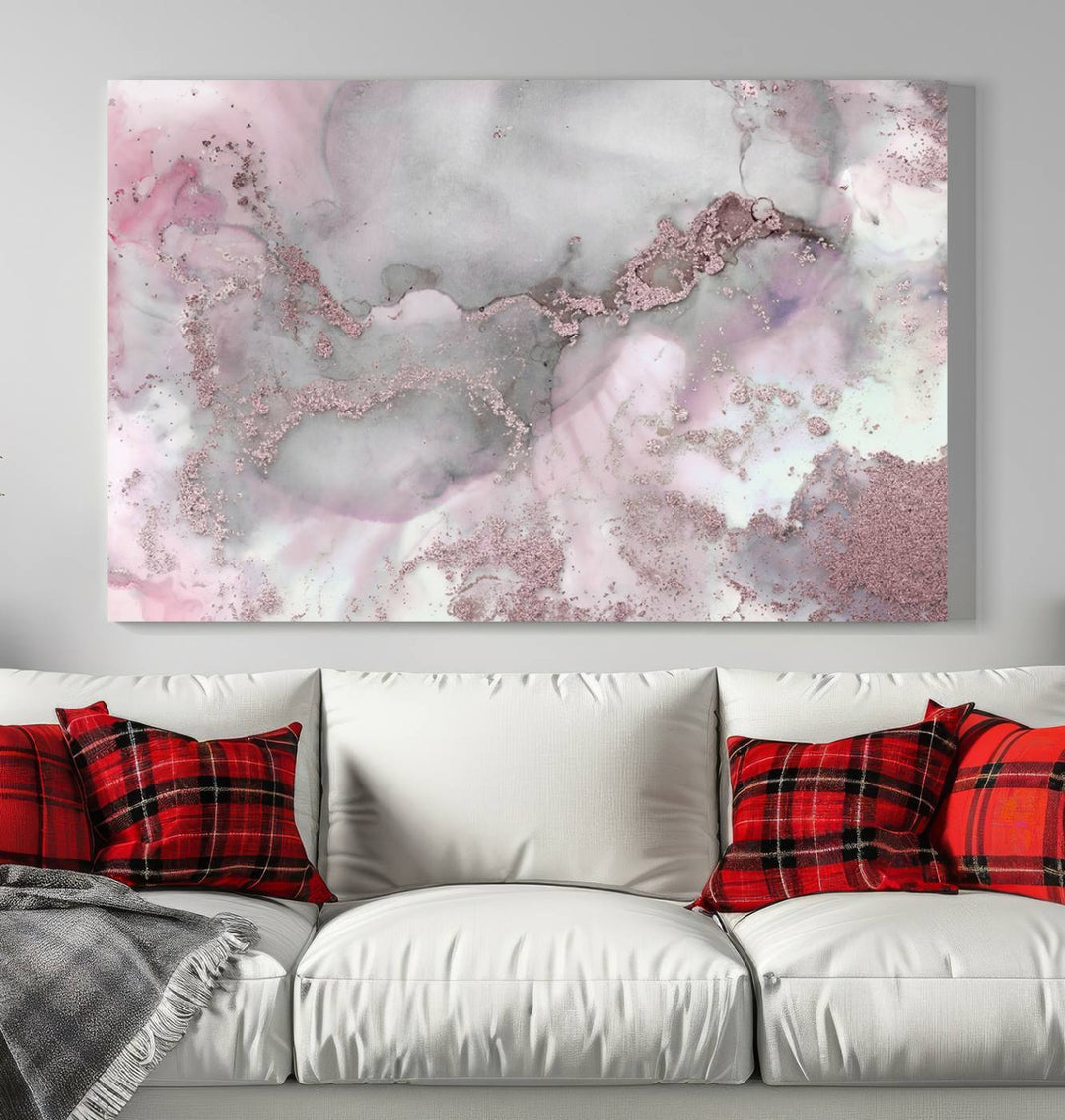 Rose Marble Abstract Wall Art Canvas Print