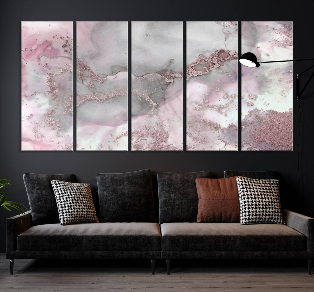 Rose Marble Abstract Wall Art Canvas Print