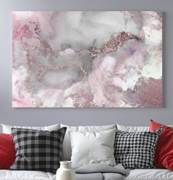 Rose Marble Abstract Wall Art Canvas Print