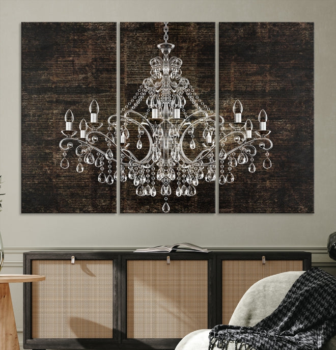 Rustic Chandelier Canvas Wall Art Giclee Print