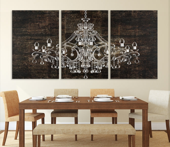 Rustic Chandelier Canvas Wall Art Giclee Print