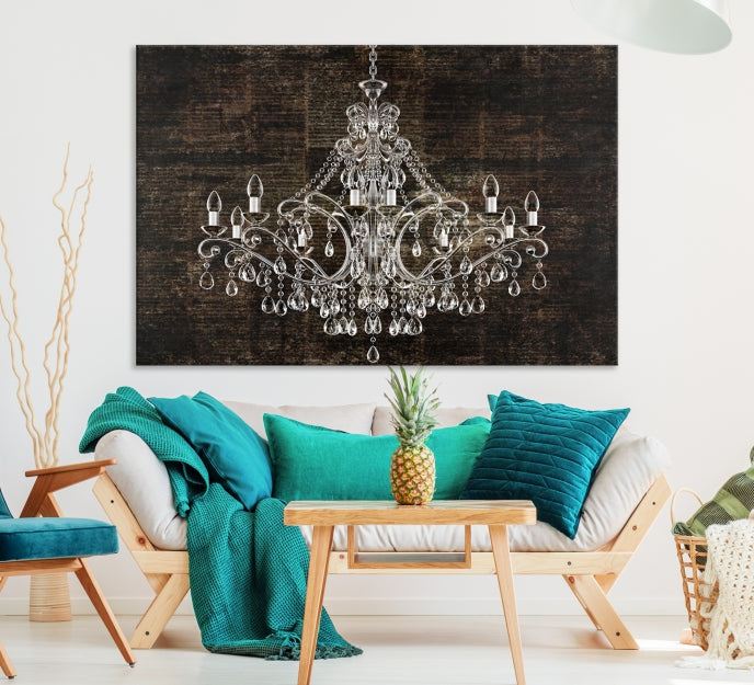 Rustic Chandelier Canvas Wall Art Giclee Print