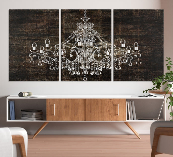 Rustic Chandelier Canvas Wall Art Giclee Print