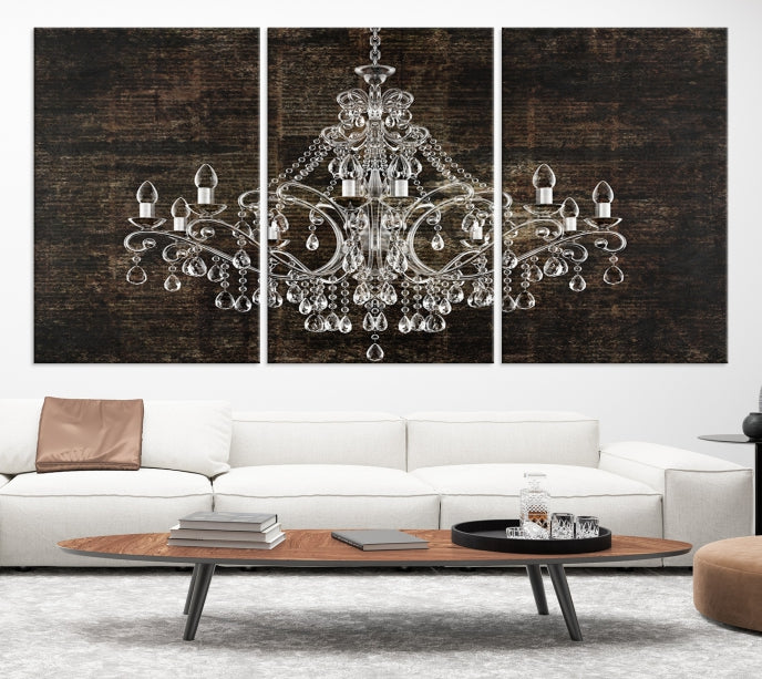 Rustic Chandelier Canvas Wall Art Giclee Print