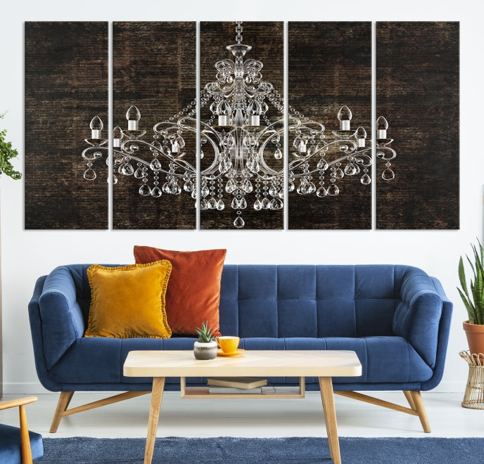 Rustic Chandelier Canvas Wall Art Giclee Print