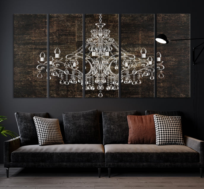 Rustic Chandelier Canvas Wall Art Giclee Print