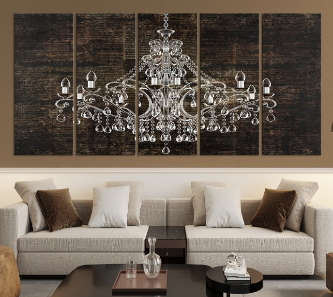 Rustic Chandelier Canvas Wall Art Giclee Print