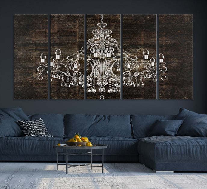 Rustic Chandelier Canvas Wall Art Giclee Print