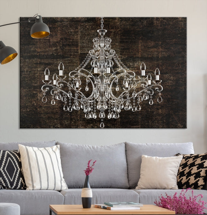 Rustic Chandelier Canvas Wall Art Giclee Print