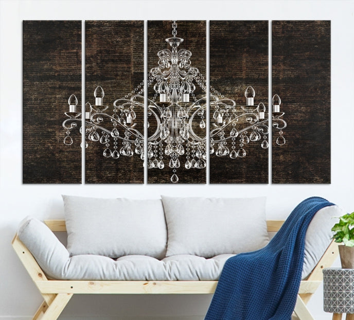 Rustic Chandelier Canvas Wall Art Giclee Print