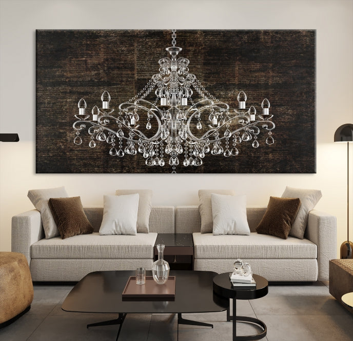 Rustic Chandelier Canvas Wall Art Giclee Print