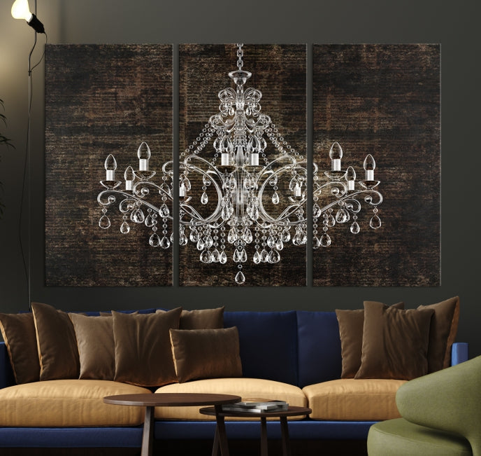 Rustic Chandelier Canvas Wall Art Giclee Print