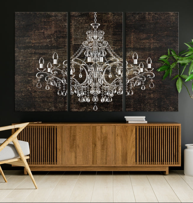 Rustic Chandelier Canvas Wall Art Giclee Print