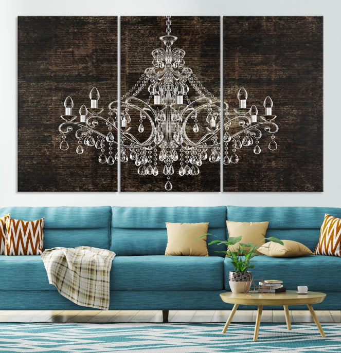 Rustic Chandelier Canvas Wall Art Giclee Print