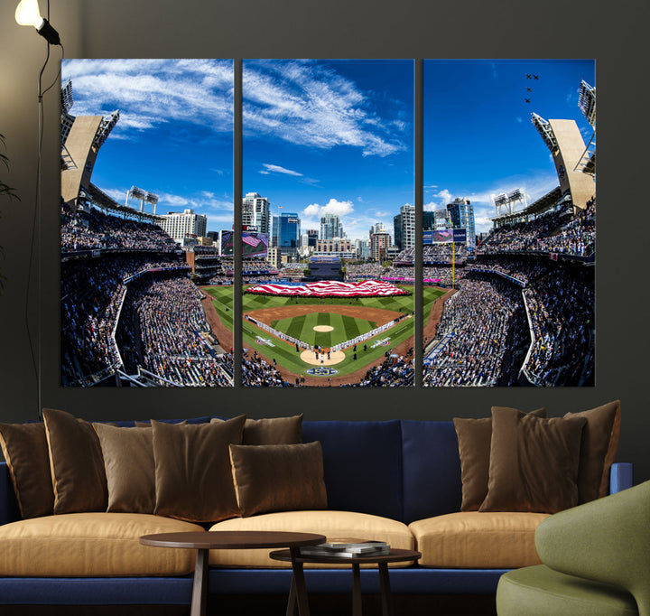 San Diego Petco Park Baseball Stadium Wall Art Canvas Print, Sports Room Decor Wall Art Print, Sports Grill Bar Wall Art Print, MLB Wall Art