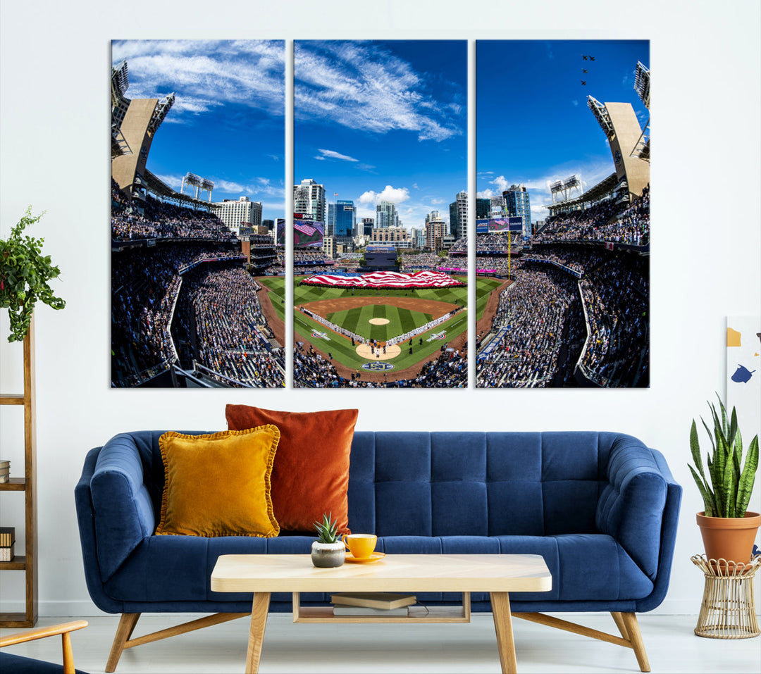 San Diego Petco Park Baseball Stadium Wall Art Canvas Print, Sports Room Decor Wall Art Print, Sports Grill Bar Wall Art Print, MLB Wall Art