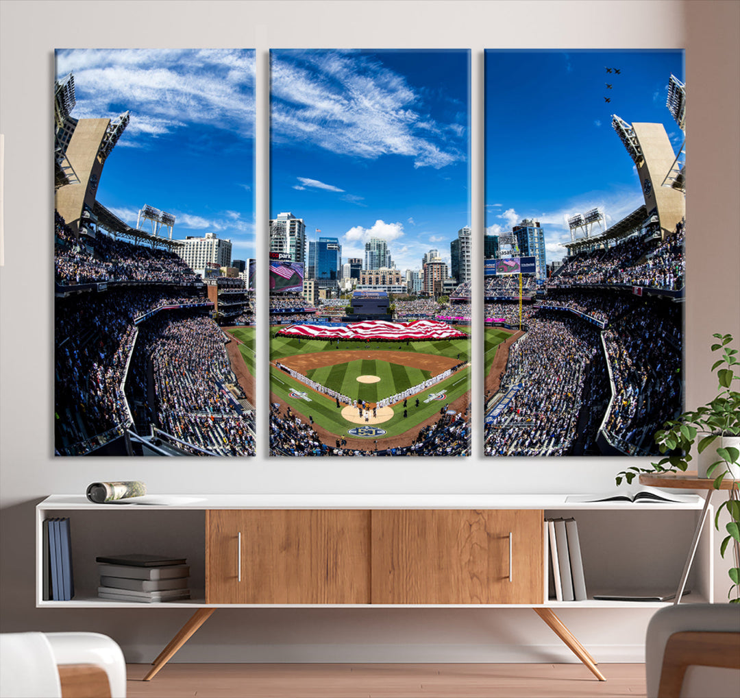 San Diego Petco Park Baseball Stadium Wall Art Canvas Print, Sports Room Decor Wall Art Print, Sports Grill Bar Wall Art Print, MLB Wall Art