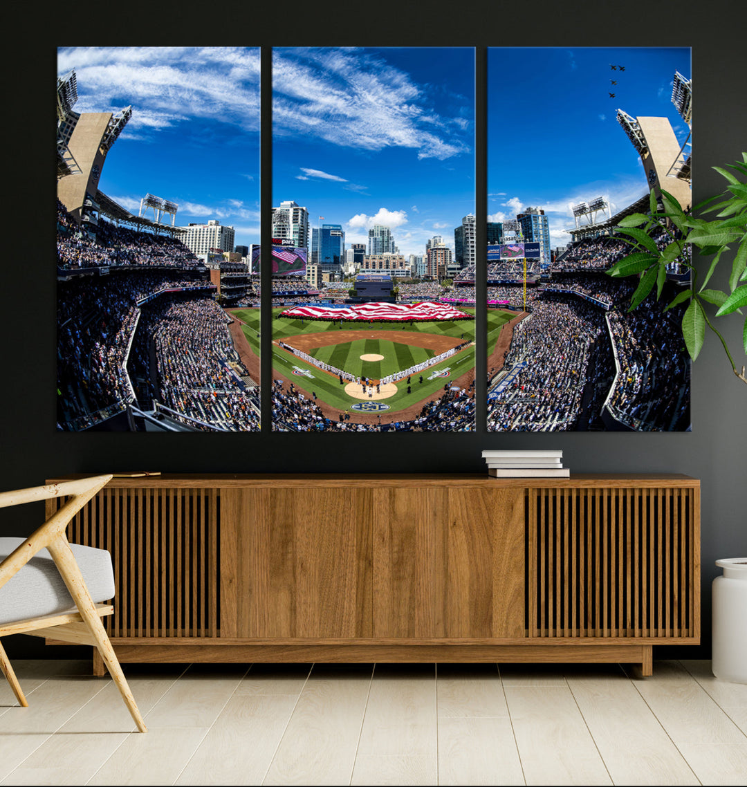 San Diego Petco Park Baseball Stadium Wall Art Canvas Print, Sports Room Decor Wall Art Print, Sports Grill Bar Wall Art Print, MLB Wall Art