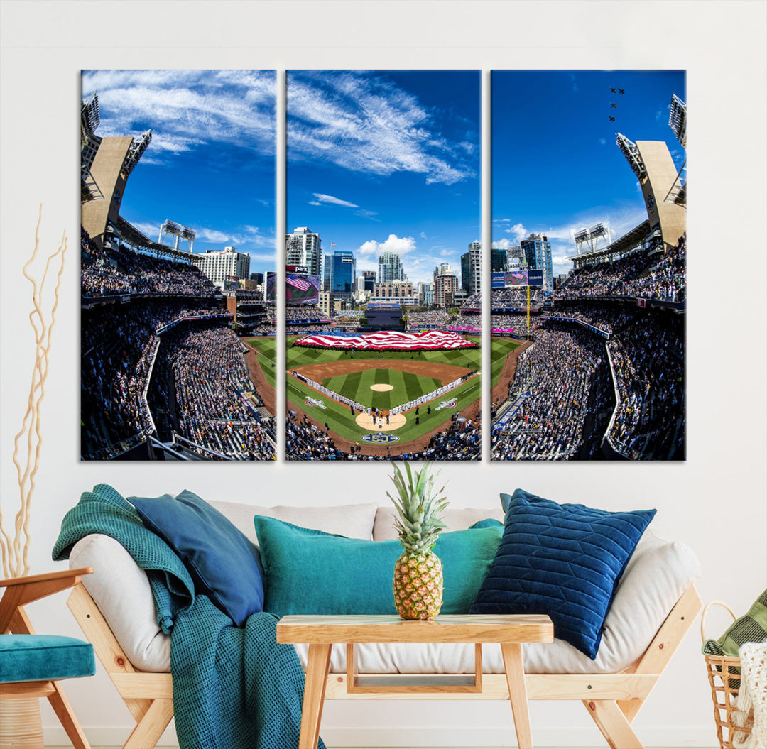 San Diego Petco Park Baseball Stadium Wall Art Canvas Print, Sports Room Decor Wall Art Print, Sports Grill Bar Wall Art Print, MLB Wall Art