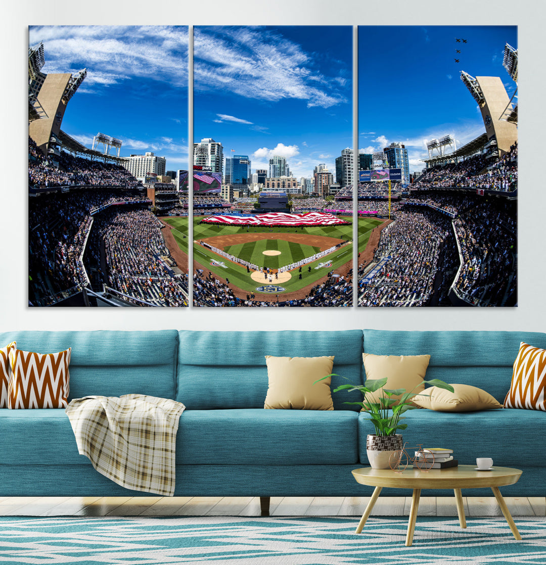 San Diego Petco Park Baseball Stadium Wall Art Canvas Print, Sports Room Decor Wall Art Print, Sports Grill Bar Wall Art Print, MLB Wall Art