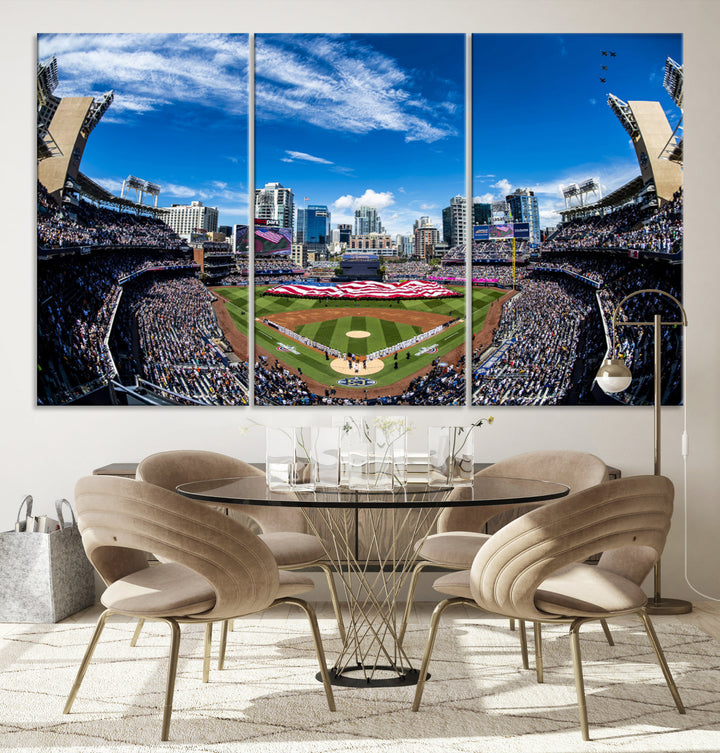 San Diego Petco Park Baseball Stadium Wall Art Canvas Print, Sports Room Decor Wall Art Print, Sports Grill Bar Wall Art Print, MLB Wall Art