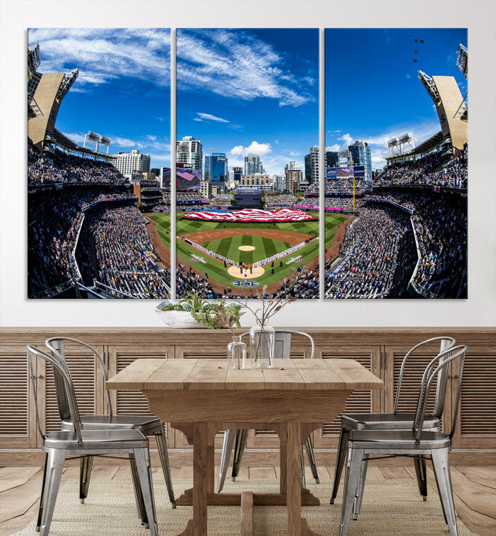 San Diego Petco Park Baseball Stadium Wall Art Canvas Print, Sports Room Decor Wall Art Print, Sports Grill Bar Wall Art Print, MLB Wall Art