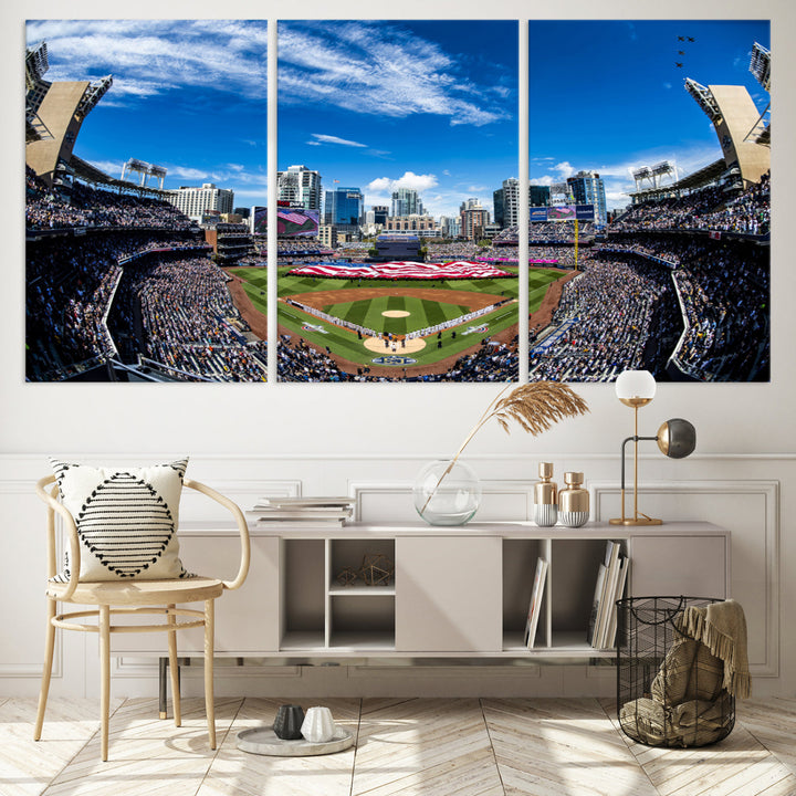 San Diego Petco Park Baseball Stadium Wall Art Canvas Print, Sports Room Decor Wall Art Print, Sports Grill Bar Wall Art Print, MLB Wall Art