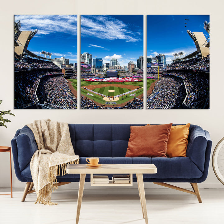 San Diego Petco Park Baseball Stadium Wall Art Canvas Print, Sports Room Decor Wall Art Print, Sports Grill Bar Wall Art Print, MLB Wall Art