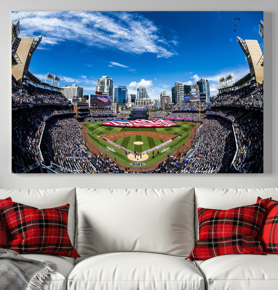 San Diego Petco Park Baseball Stadium Wall Art Canvas Print, Sports Room Decor Wall Art Print, Sports Grill Bar Wall Art Print, MLB Wall Art