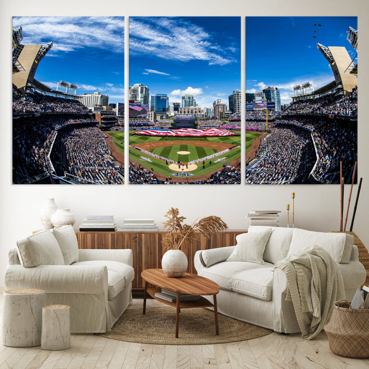 San Diego Petco Park Baseball Stadium Wall Art Canvas Print, Sports Room Decor Wall Art Print, Sports Grill Bar Wall Art Print, MLB Wall Art