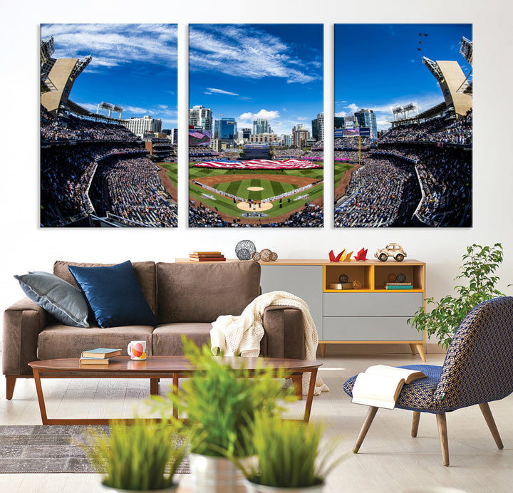 San Diego Petco Park Baseball Stadium Wall Art Canvas Print, Sports Room Decor Wall Art Print, Sports Grill Bar Wall Art Print, MLB Wall Art