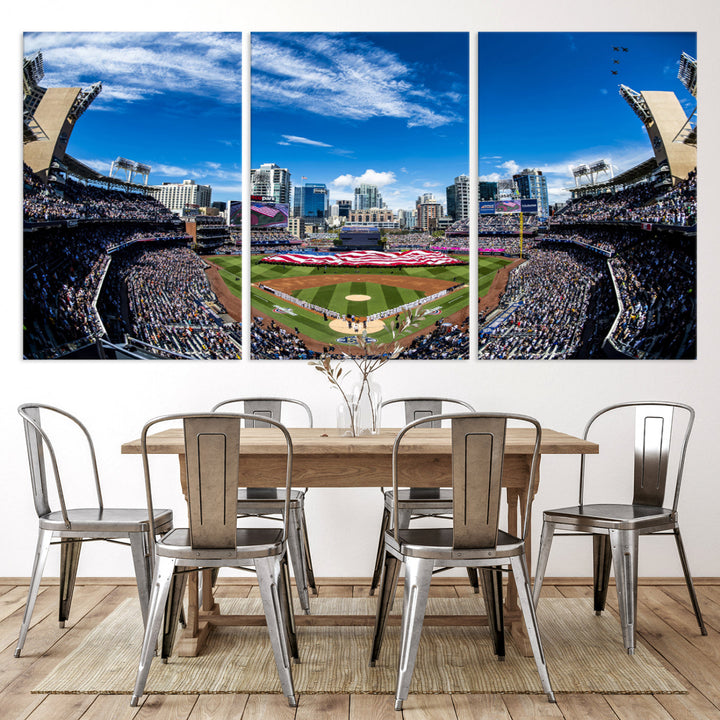 San Diego Petco Park Baseball Stadium Wall Art Canvas Print, Sports Room Decor Wall Art Print, Sports Grill Bar Wall Art Print, MLB Wall Art